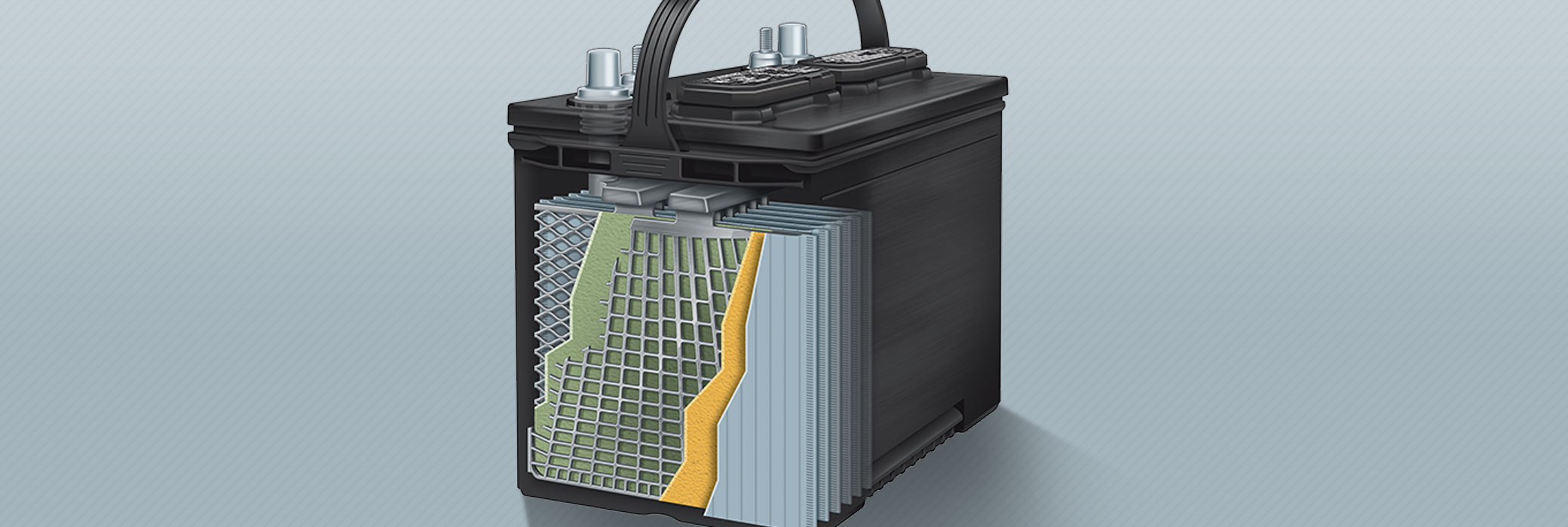 The conventional flooded lead-acid battery is designed to deliver quick bursts of power